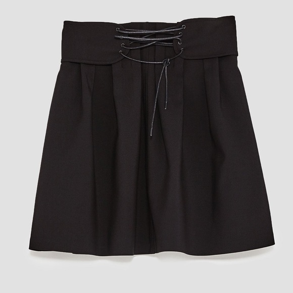 Zara Skirts Zara Corset High Waisted Black Mini Skirt Poshmark